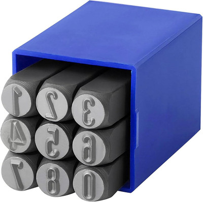 Number Stamp Set, 3/16''(5mm) Spring Steels Stamping Kit, 0-9 9PCS Metal Punch...
