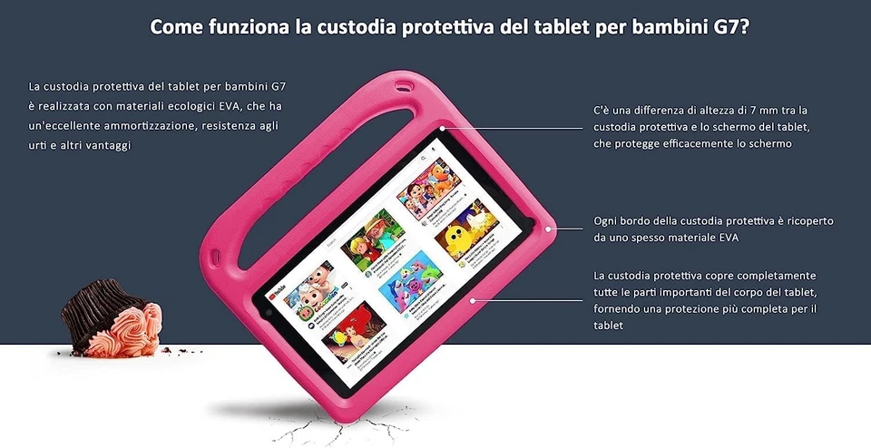 Tableta para Niños 7 Pulgadas, Android 11 , 32GB ROM, Wifi, Bluetooth, GPS , - Imagen 2 de 4