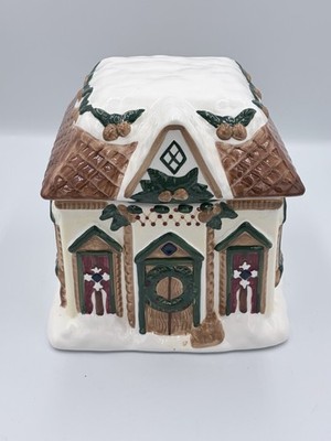 The Cellar Vintage 2000 Log Cabin Cookie Jar Cannister Christmas Gift No Box