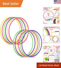 8 Colorful Adjustable Hoops - Fun Fitness Decorative Toy Set for All Ages