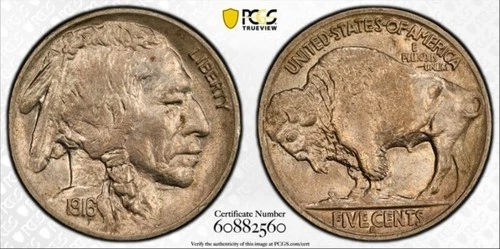 1916-S Buffalo Nickel PCGS MS62