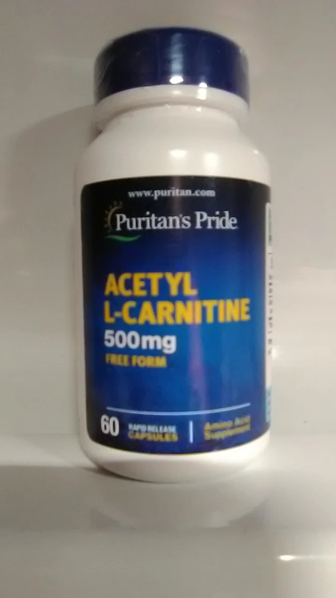 🌱Puritan's Pride~Acetyl L-Cartinine~500mg~60 Capsules~Muscle/Nerve~Amino  Acid