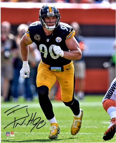 T.J. Watt Pittsburgh Steelers Signed 16" x 20" Pass Rush Photo