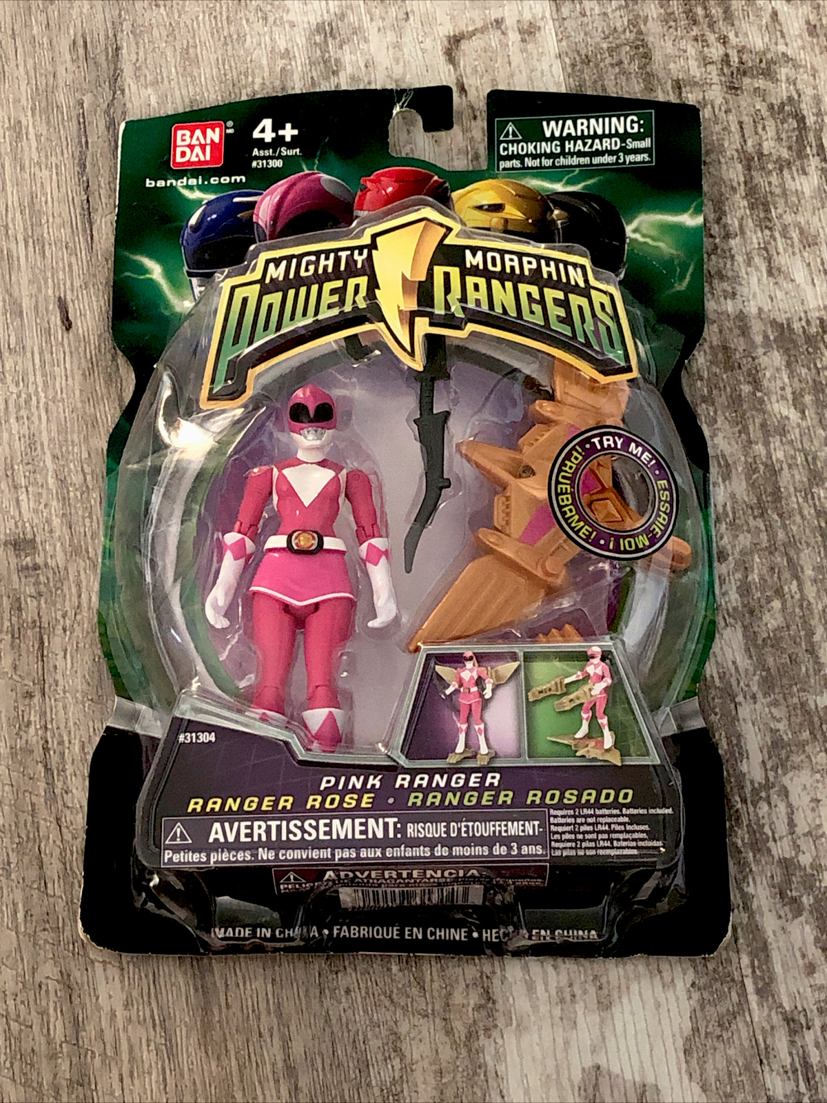 Mighty Morphin Power Rangers Pink 4" w Light up Dino Fly 2010 New Factory Sealed