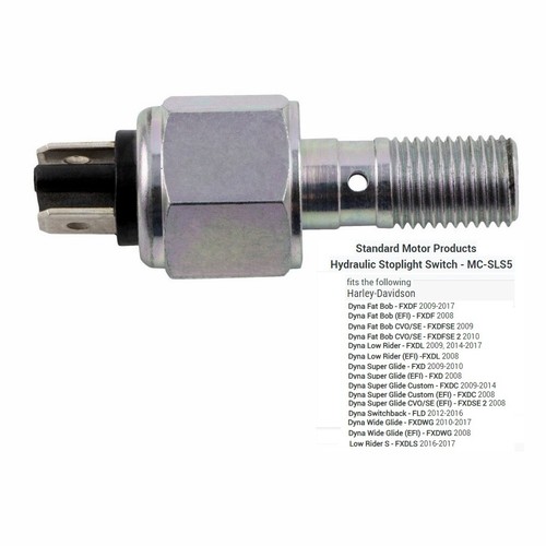 INTERRUPTOR LUZ FRENO TRASERO HARLEY 08-17 DYNA FXD MC-SLS5 Repl. 72026-06 / 72026-08A - Imagen 3 de 3