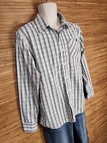 Etnies White And Black Plaid Long Sleeve Button Up Shirt Mens Size Large L - Picture 3 of 5