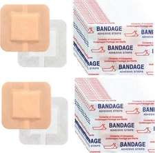 100 Adhesive Bandages 1.5"x 1.5" Flexible Wound Care Band Patch First Aid Strips