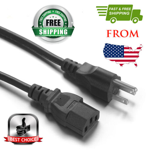 AC3 6ft 3 Prong Sony PlayStation 3 PS3 AC Power Cord Cable - Afbeelding 1 van 1