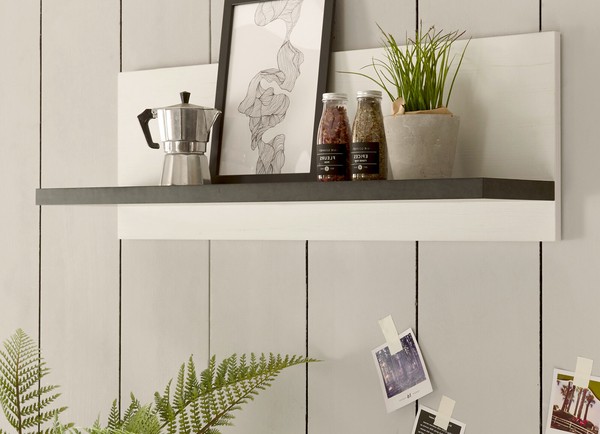 KüChe Regal GewüRzregal Weiß Pinie Landhaus Wandregal Wandboard 90 X 30 Cm Stove-image