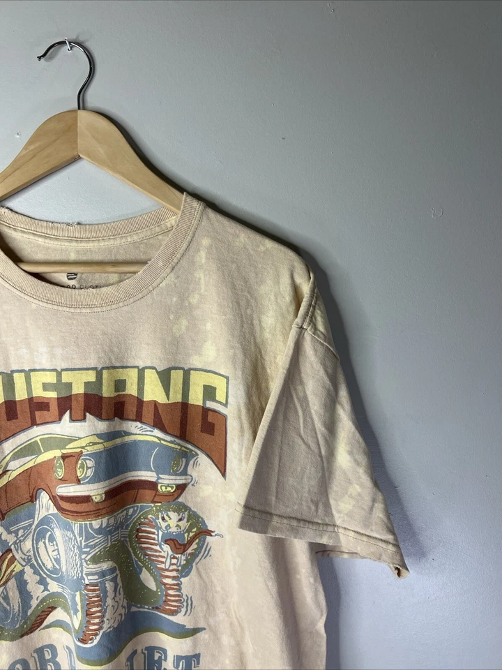 Mustang Shirt Adult Large Brown S/S Graphic Cobra Jet Retro Junk Food Men A98 - Imagem 3 de 4