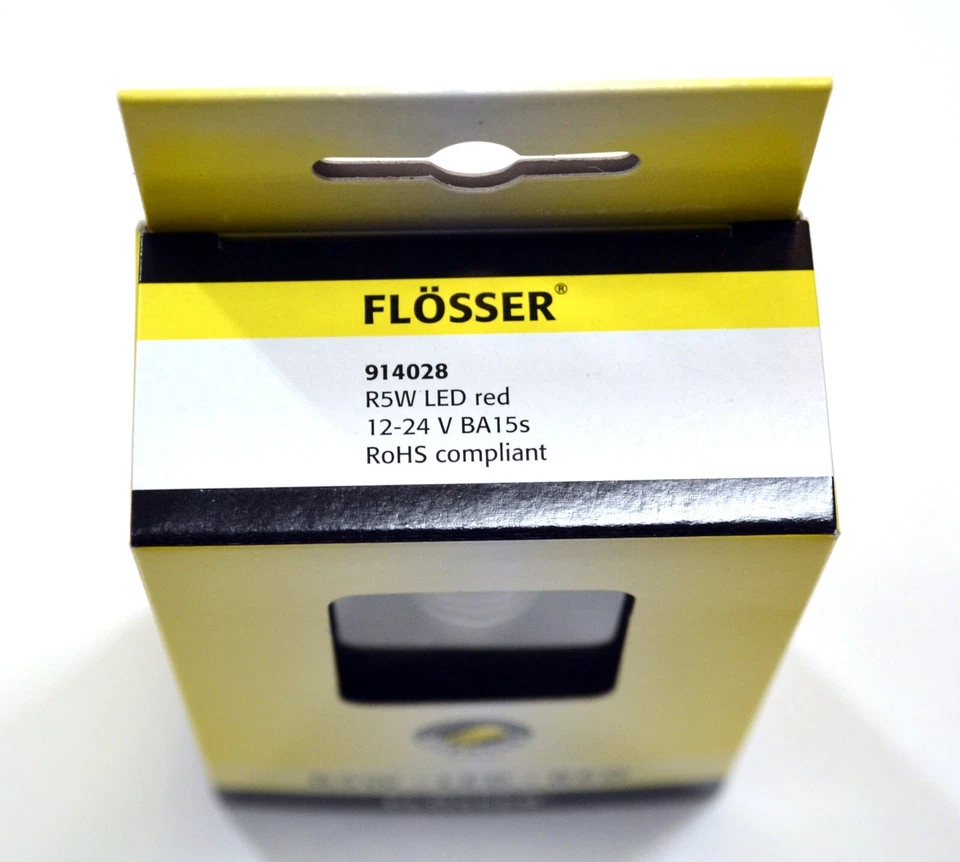 Flosser LED BA15s R5W 1W Rojo Dos Bombillas Marcador Lateral Trasero Luz de Estacionamiento Repuesto Foto 4 de 4