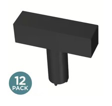 12 Pack Liberty Square Bar 1-1/2 in. Modern Matte Black Cabinet Drawer Knob