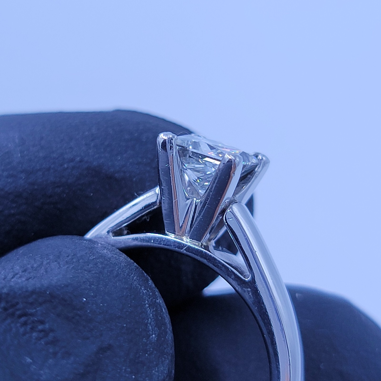 platinum princess diamond solitaire ring size 6.75 - image 11