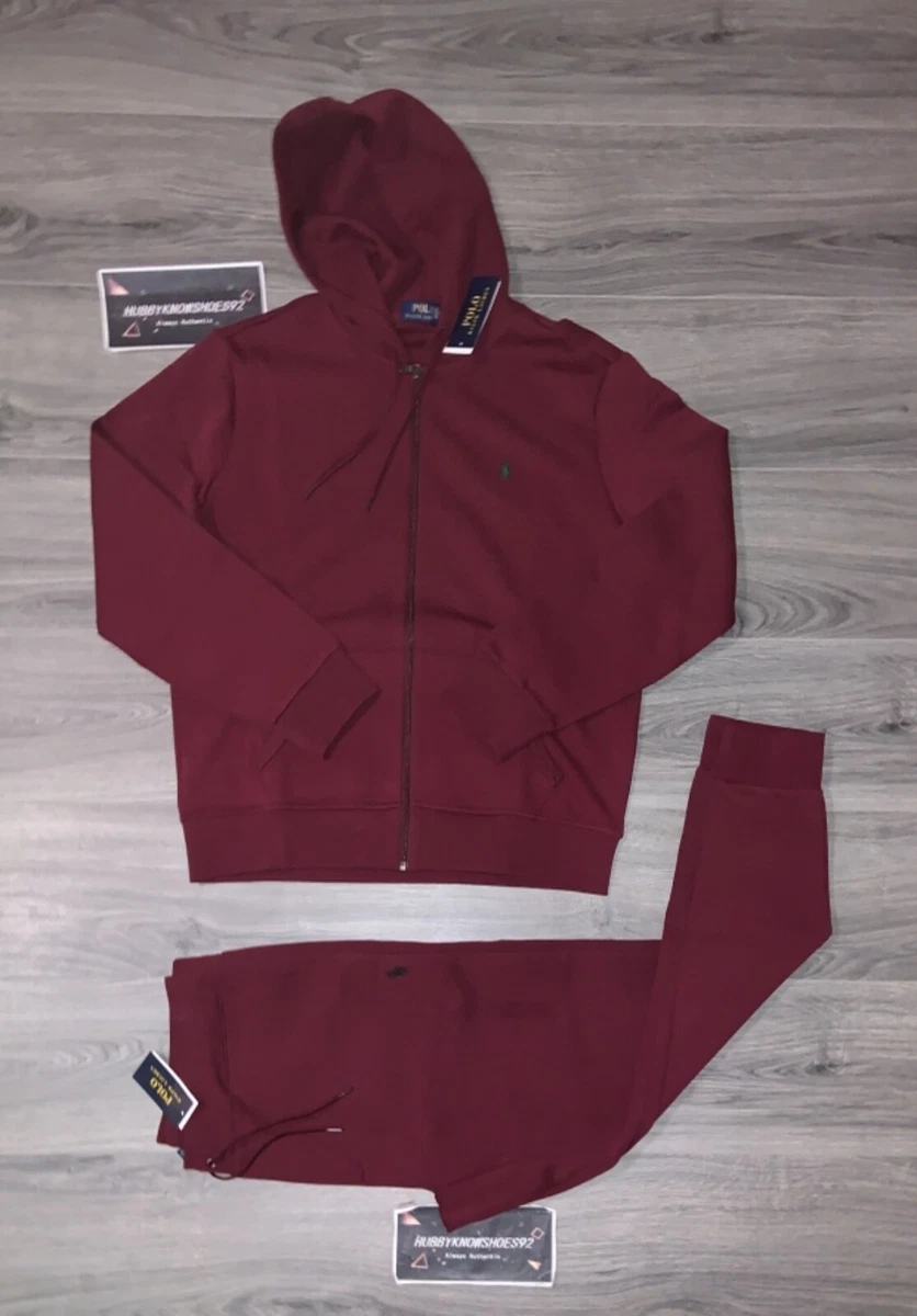 Burgundy polo sweatsuit sale