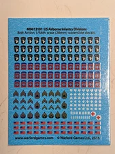 US Airborne Infantry Divisions decal sheet Bolt Action WWII Warlord Games