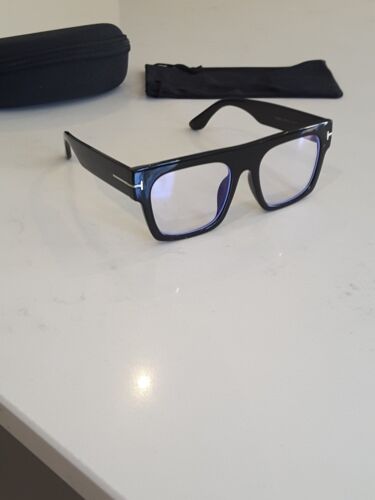 Shiny black optical anti blue rays designer Style Frames Square Eyewear - Picture 3 of 12