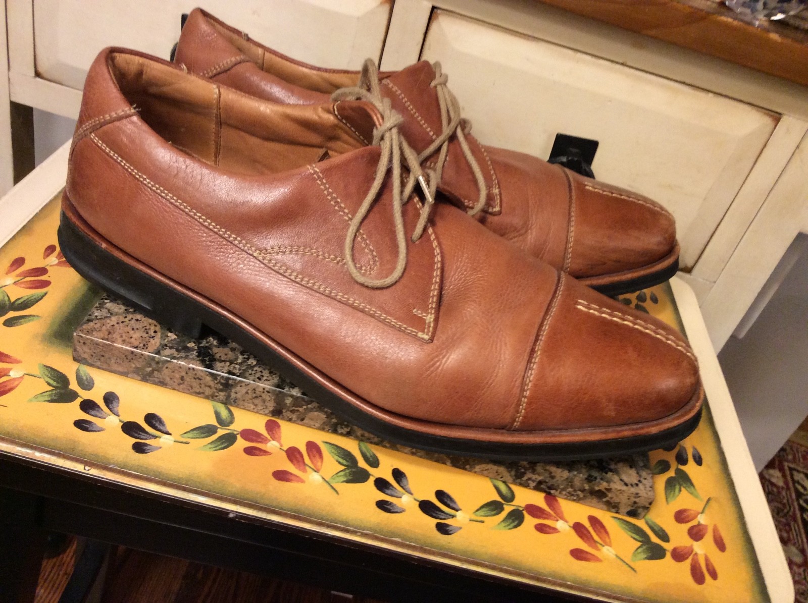 SAOLA Scarpe eleganti Oxford Sandro Moscoloni da uomo marroni in pelle stringate 105 taglia 12D DE