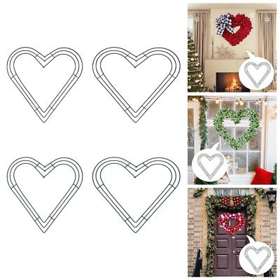Heart Shaped Wire Wreath Frame Iron Base for Wedding UK