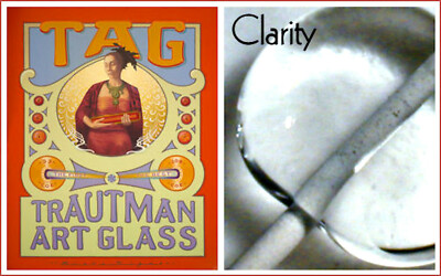 (5,45 /m) Trautman Art Glass -CLARITY 4 / SUPERCLEAR!- 4/5x310mm (Odd Rod 2nds)