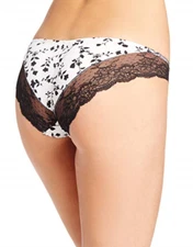 Maidenform Comfort Devotion Lace Back Tanga Panty - Black White - Size 7 - New