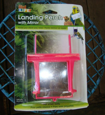 Bird Life Landing Perch w/Mirror Small Birds Pink NWT 12 Retail 