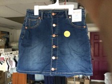 GIRLS BUTTON DOWN JEAN SKIRT CAT  JACK SIZE XS L XL BRAND NEW W/ TAGS