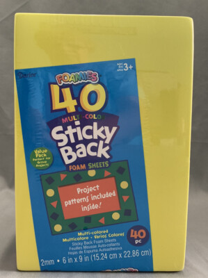 Darice Foamies Sticky Back, 6'' x 9'' Sheets, Multi Color (Pack of 40)