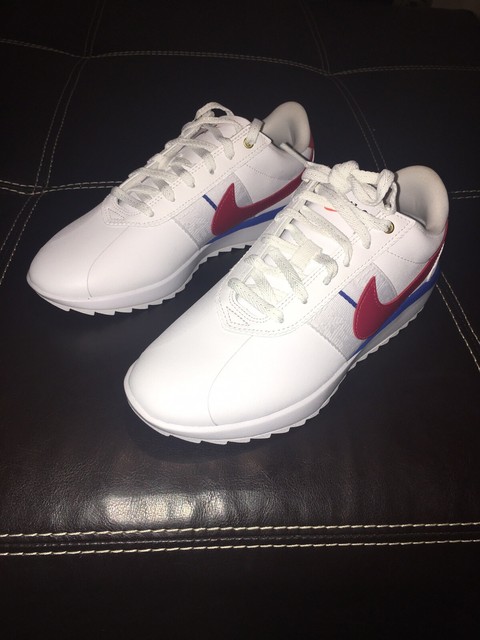 Nike Cortez Women's Golf Shoes CI1670-100 Size 6.5 White Red Blue Spikeless | eBay