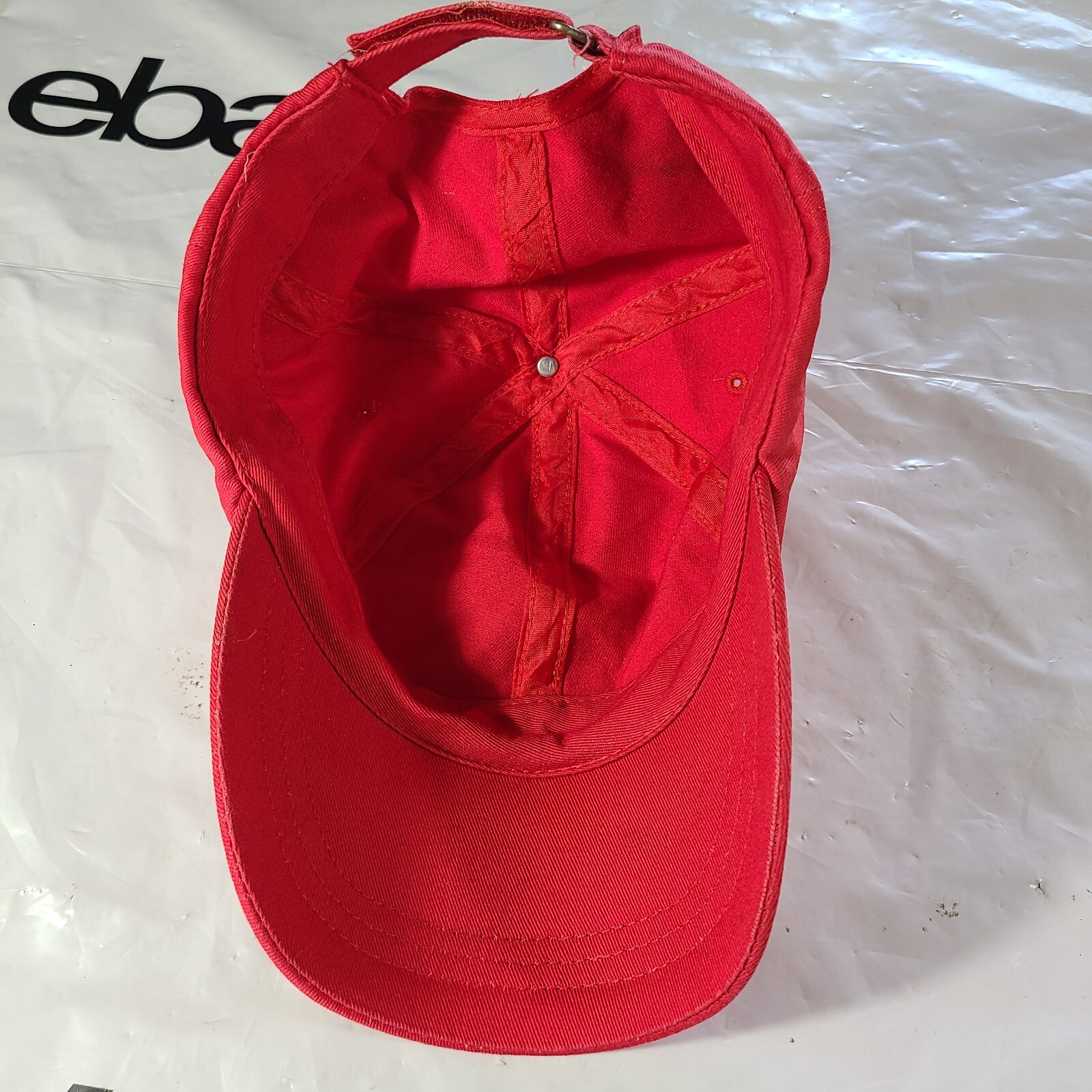 Red Adjustable Hook & Loop Baseball Hat Cap - image 4