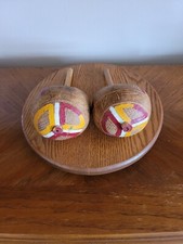 Vintage 9  Handmade Jamaican Caribbean Maracas Gourd  Wood