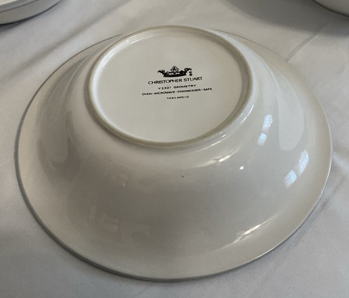 Christopher Stuart GEOMETRY Soup/Pasta Bowls Contemporary Modern 8 1/4”Set of 4 - Picture 3 of 4