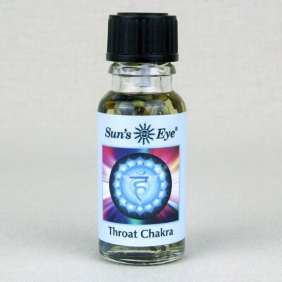 Throat Chakra (Expression & Communication), Sun's Eye Chakra Oil, 1/2 Oz Bottle