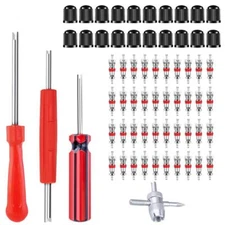 Valve Stem Removal Tool - 40Pcs Valve Cores 4-Way Valve Tool Valve Core Remov...