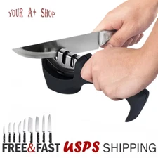 KNIFE SHARPENER 3 STAGE CERAMIC Tungsten Kitchen Knives Sharpening Hone Tool