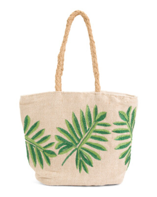 NEW Twig Arrow Herringbone Leaves Beach Tote SHOPPER HANDBAG BAG