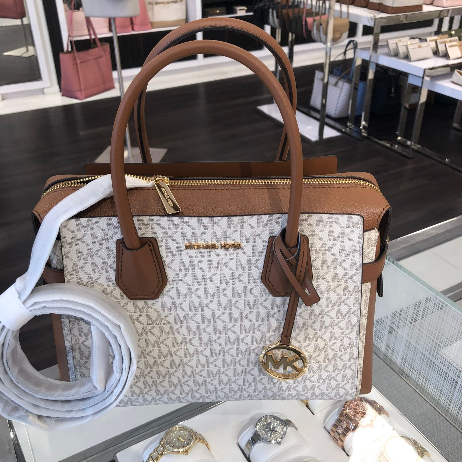 Michael Kors Mercer Medium Crossbody Messenger Satchel Bag Handbag 