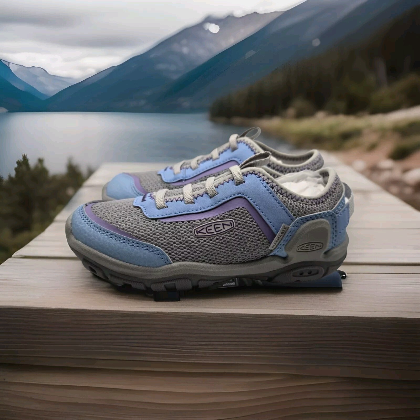 Sneakers casual Keen Knotch Tracer per bambini 1026395 taglia 11 Lt blu viola scintillanti