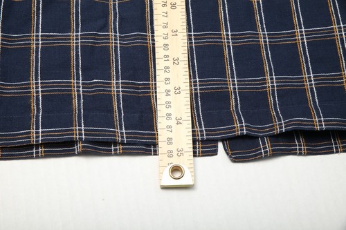 ENYCE Shirt Mens 3XL Blue Plaid Linen Blend Loop Collar Camp Pocket Short Sleeve - Picture 10 of 12