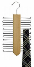 Wooden Tie Hanger Vertical Style - Natural