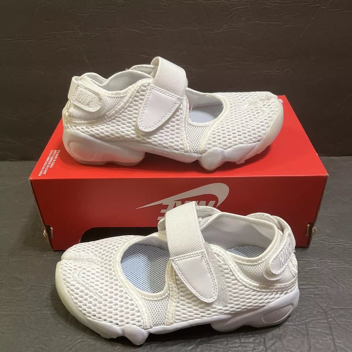 Sz 5 - NIKE AIR RIFT BREATHE WMNS [848386-100] WHITE PURE PLATINUM NEW