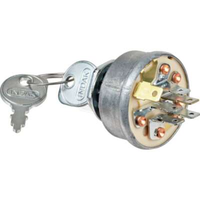 Lawn Ignition Switch with 2 Keys, 3 Positions, 6 Terminals, Momentary