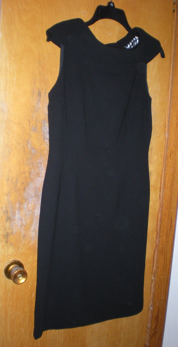 Tahari Arthur S. Levine Black Dress with Decorative Neckline Size 6  Sleeveless | eBay