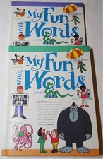 My Fun With Words Book Set A-K & L-Z Children's Dictionary Southwestern Vintage 