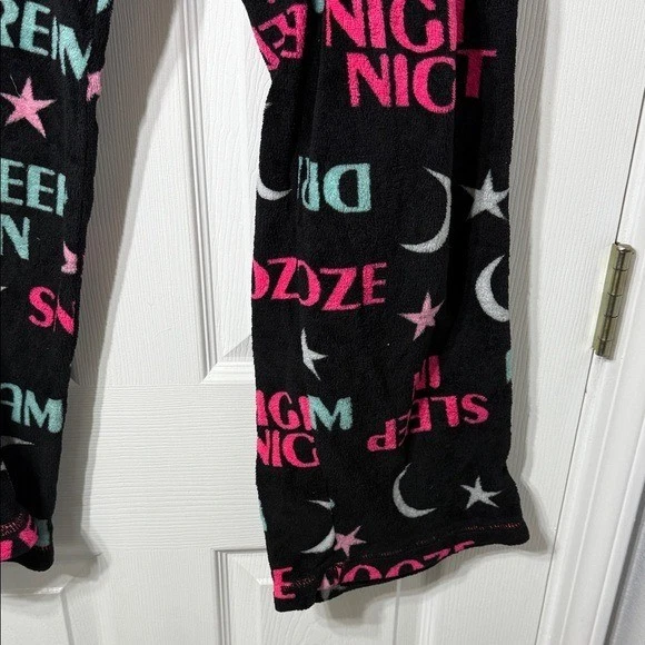 Secret Treasures Black Pajama Pants with Pink and White Text - Image 4 of 4