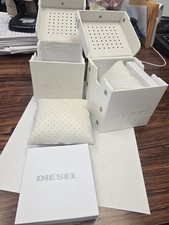 DIESEL WATCH  2  BOXES WITH PILLOW WHITE ON W...