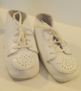 Vintage Stride Rite Leather Moccasins Size 3 White Baby Shoes