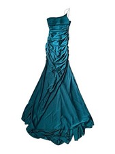 Windsor Emerald Green One Shoulder Ruched Formal Maxi Dress Size Small