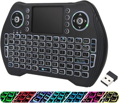 Teclado Mini Inalámbrico Retroiluminado con Touchpad para TV Box, PC y Smart TV