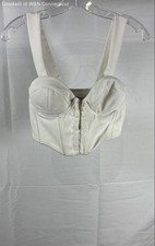 Princess Polly Women's White Corset Style Hook Eye Crop Bustier Top Size 4