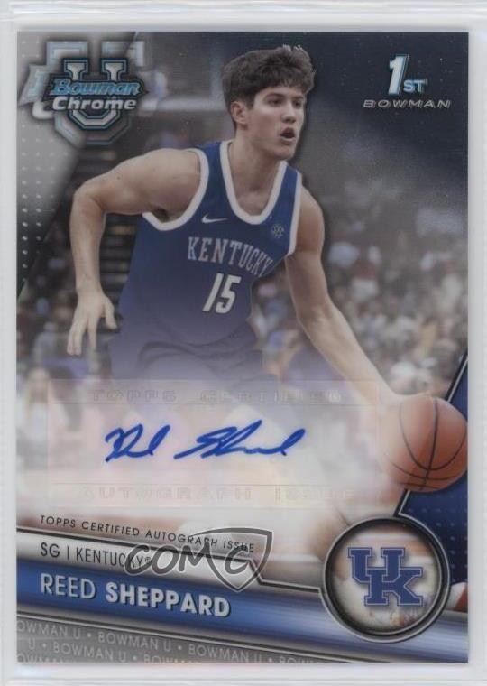 2023-24 Bowman U Chrome Prospect Reed Sheppard #BCPA-RS Auto 0jr6